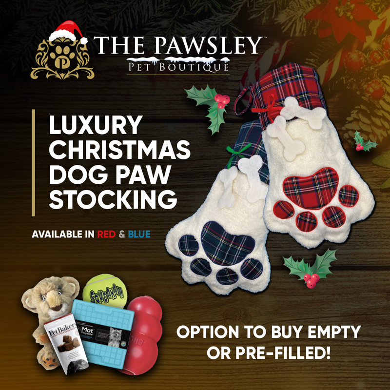 Luxury Handmade Santa Paws Christmas Dog Paw Stocking