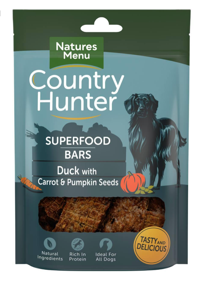 Natures Menu Country Hunter Superfood Bar Duck with Carrot & Pumpkin Seeds 100g