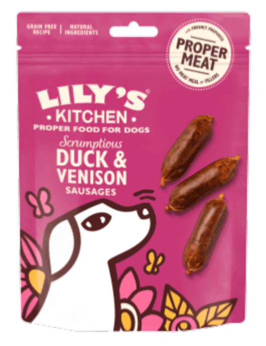 Lily's Kitchen Duck & Venison Sausages Dog Treats 70g