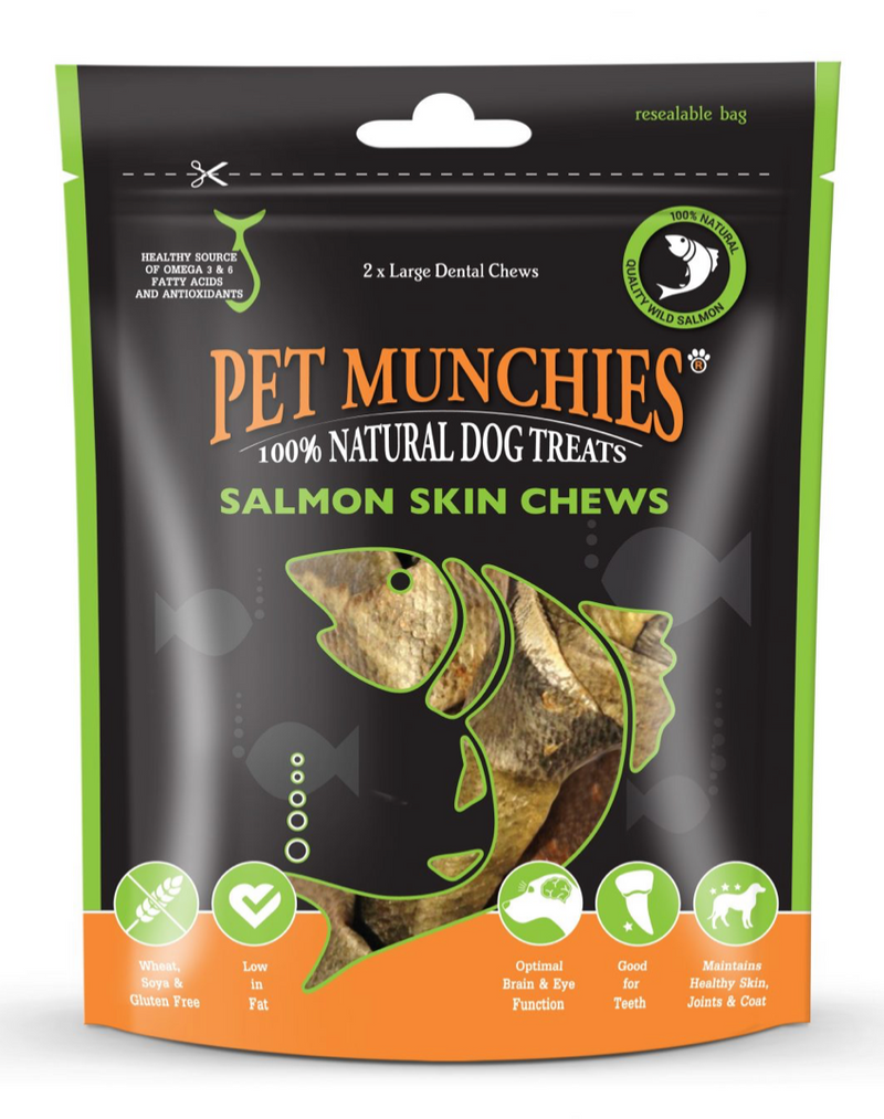 Pet Munchies Large Salmon Skin Chew 125g