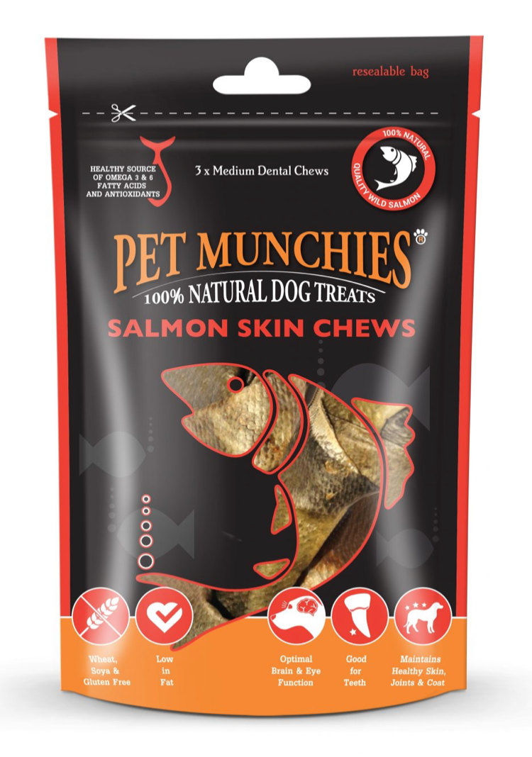 Pet Munchies Medium Salmon Skin Chews 90g