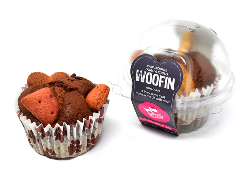 Barking Bakery Woofin Uniced Carob Dog Treat Muffin