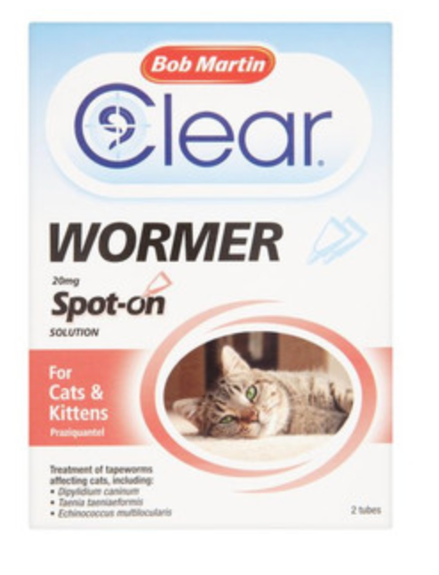Bob Martin Clear Spot On Wormer For Cats & Kittens - 2 pack