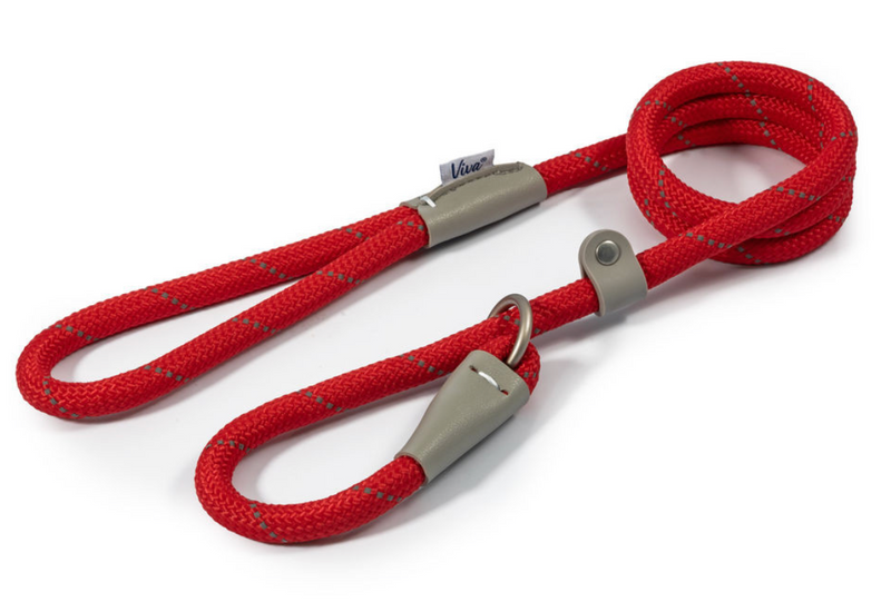 Ancol Viva Nylon Rope Slip Lead Red 12mm x 1.2m