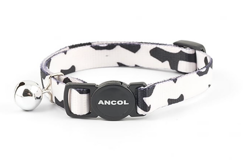 ANCOL Camouflage Cat Safety Collar With Bell Black & White