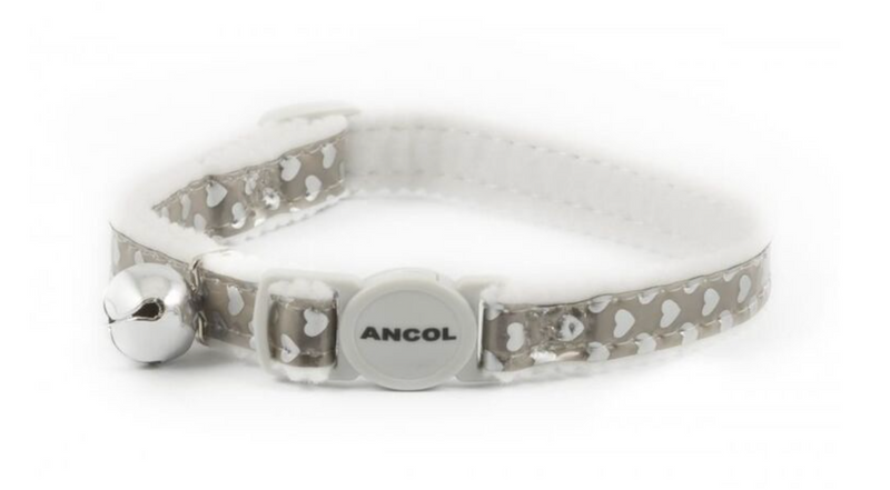 Ancol Cat Collar Heart Silver, 20-30cm
