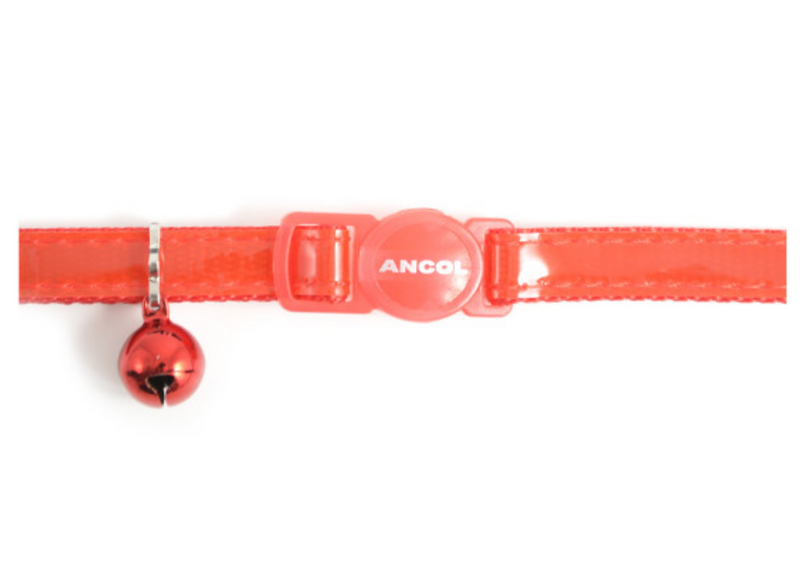 Ancol Cat Collar Gloss Reflective Red, 20-30cm
