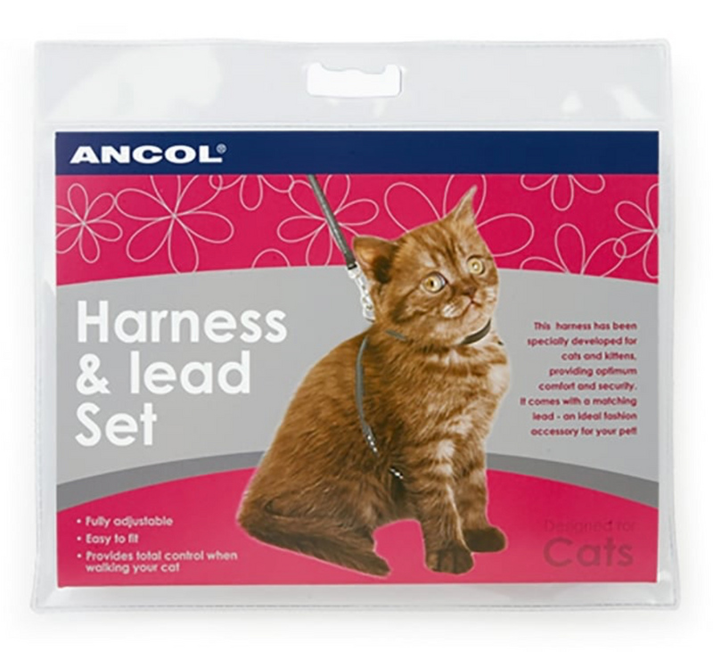 Ancol Reflective Cat Harness & Lead Red