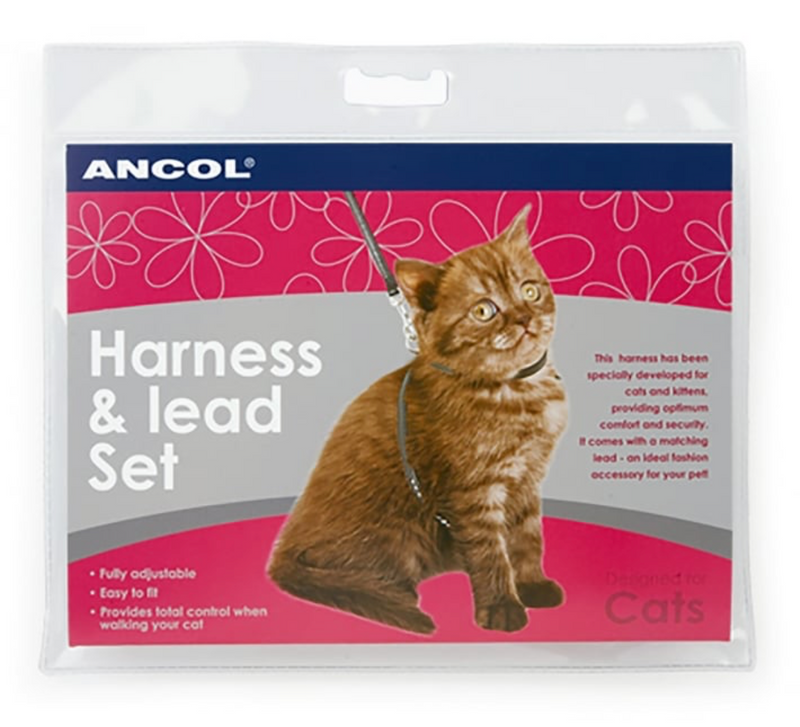 Ancol Reflective Cat Harness & Lead Blue