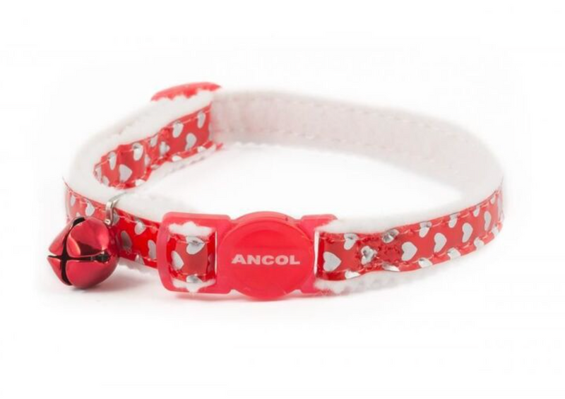 Ancol Cat Collar Heart Reflective Red 20-30cm