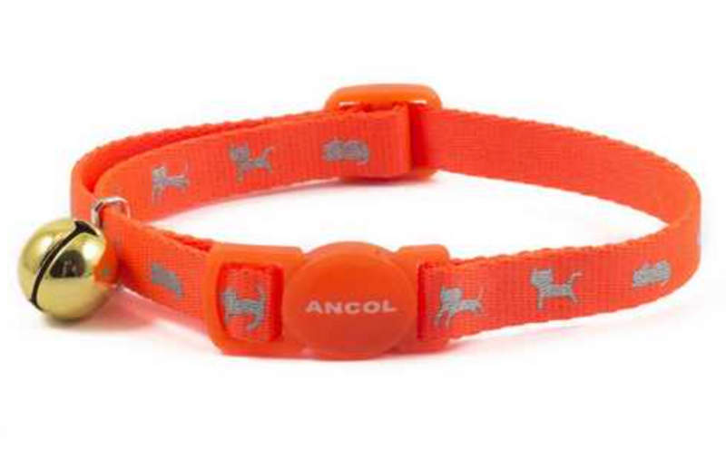 Ancol Hi-Vis Kitten Collar - Orange - 15-22cm
