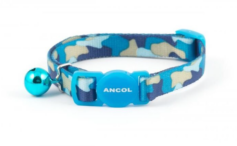 Ancol Cat Collar Camouflage Blue 20 - 30cm