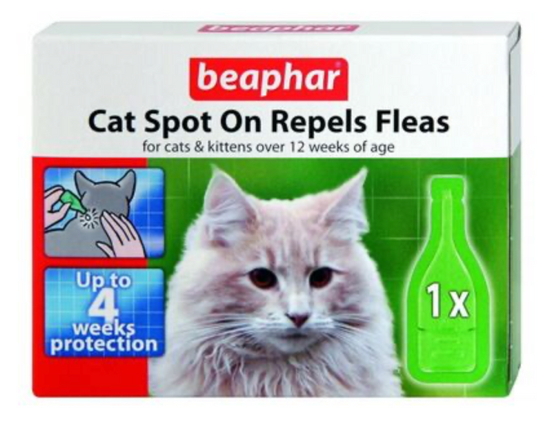 Beaphar Cat Spot On Repels Fleas, 4wk