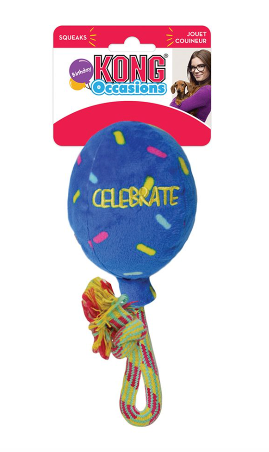 KONG Occasions Birthday Balloon Blue