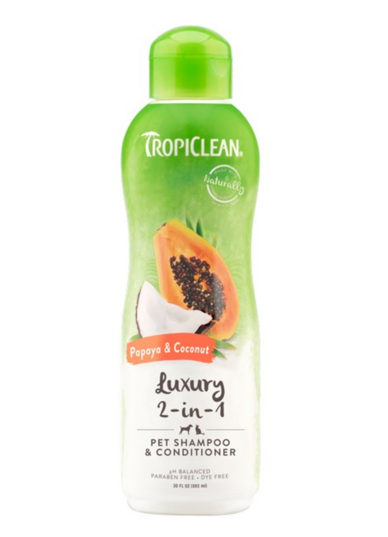 TropiClean Papaya and Coconut 2 in 1 Shampoo & Conditioner