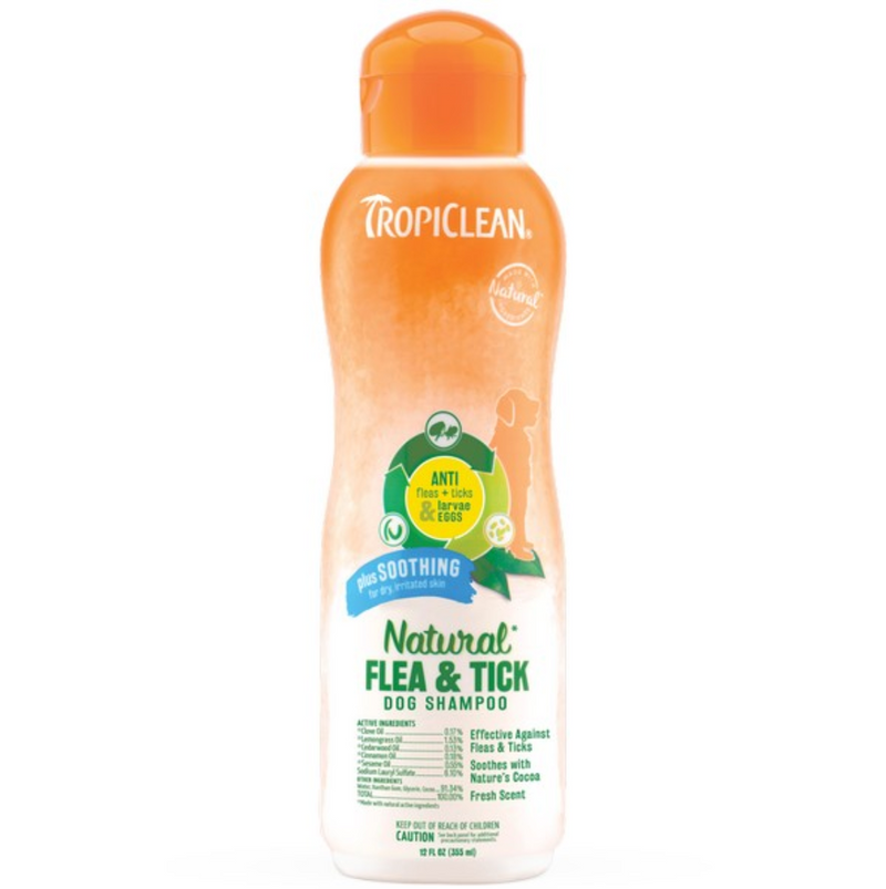 Tropiclean Natural Flea and Tick Shampoo plus Soothing 355ml