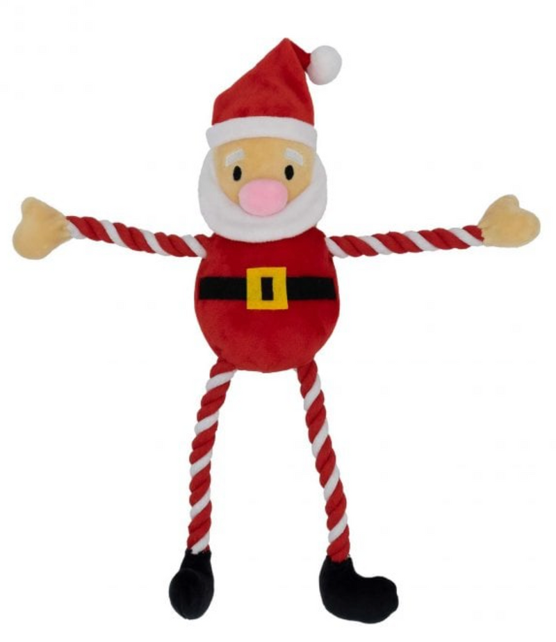 Christmas Hug Tug Santa Dog Toy